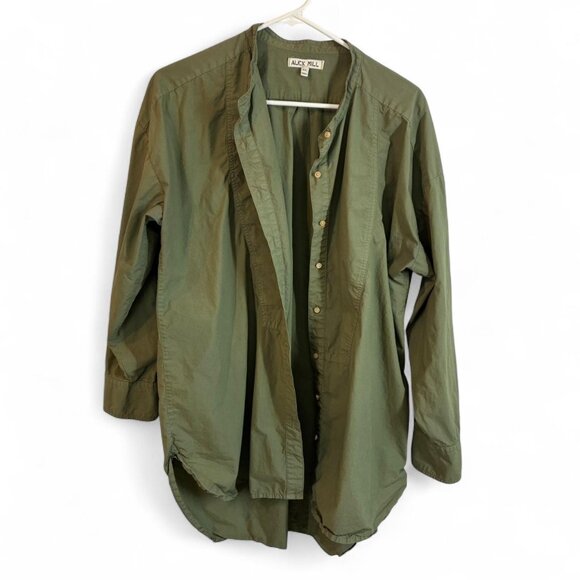 Alex Mill 100% Cotton Green Olive Button Down, Size XL - Picture 1 of 8